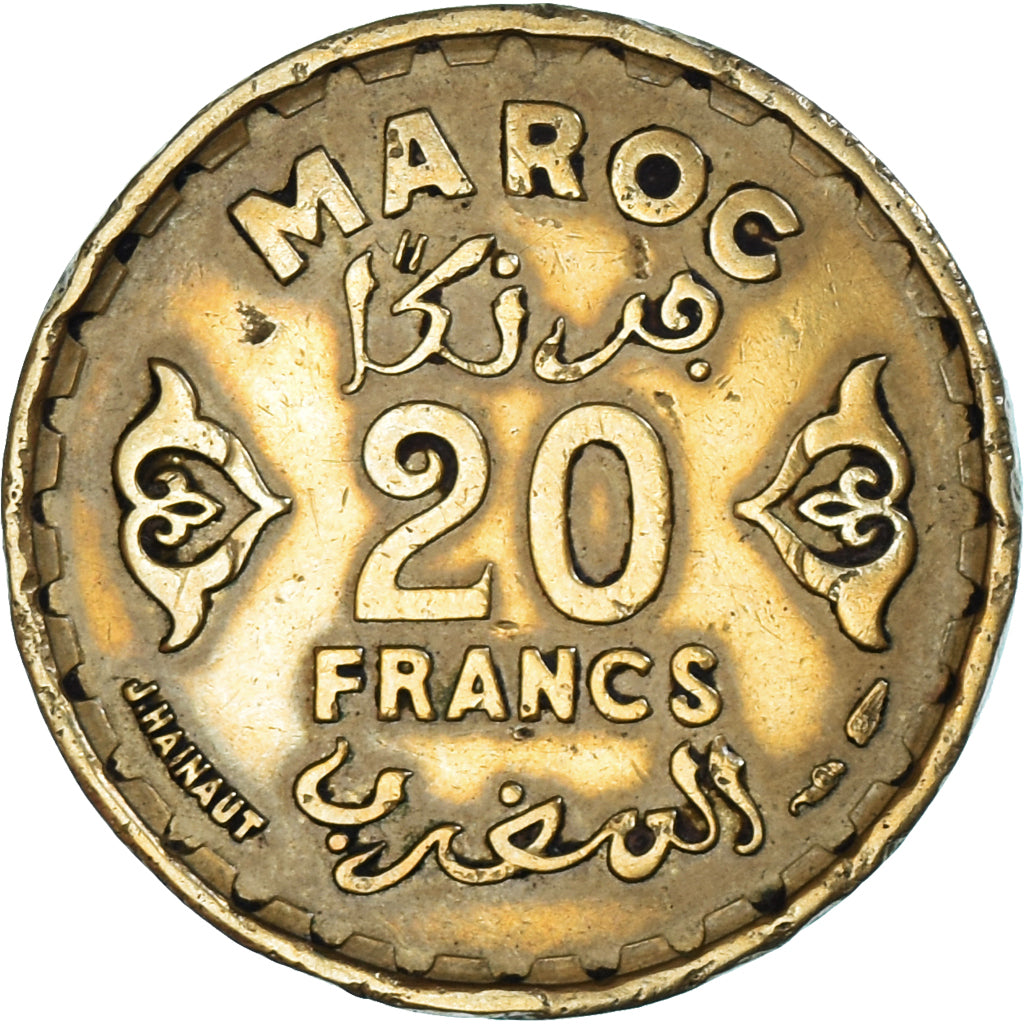 Munten, Marokko, 20 Francs, 1371