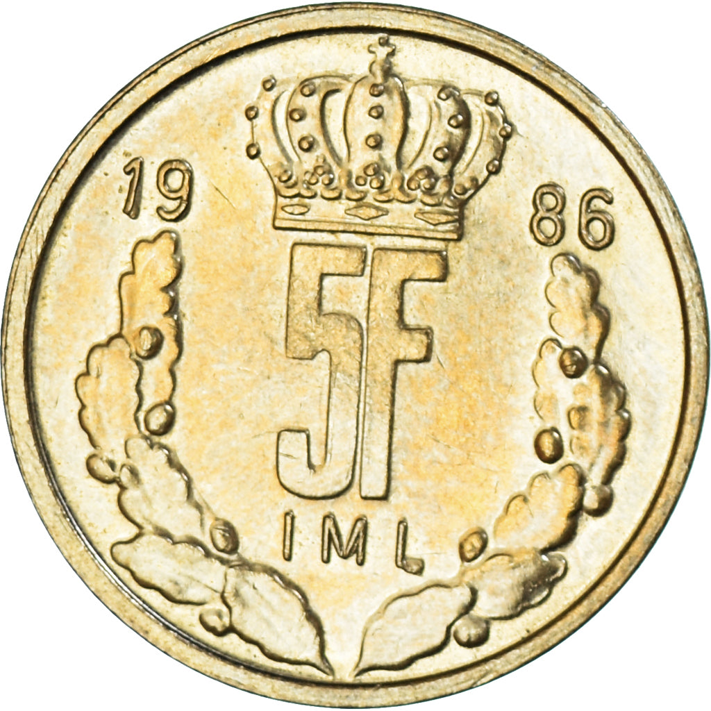 Coin, Luxembourg, 5 Francs, 1986