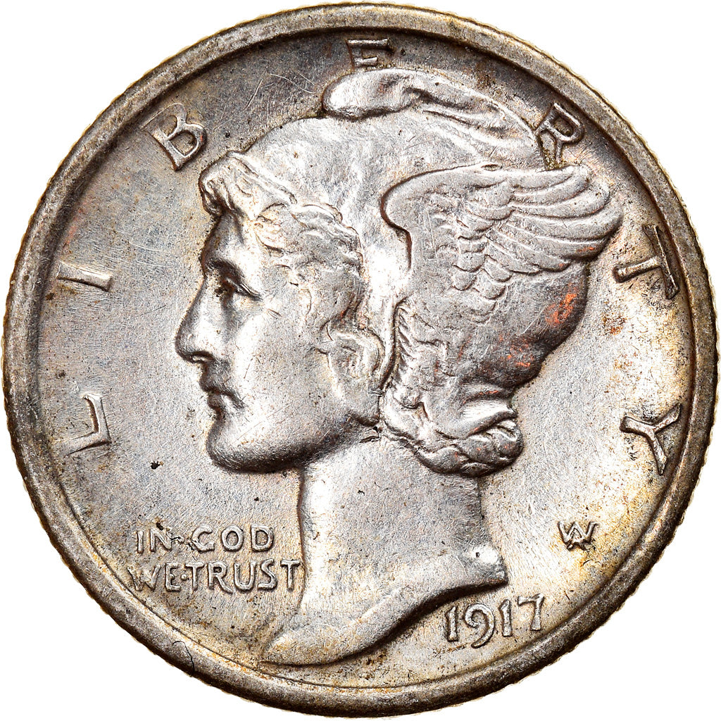 Moneta, Stati Uniti, Mercury Dime, Dime, 1917, U.S. Mint, Philadelphia, BB
