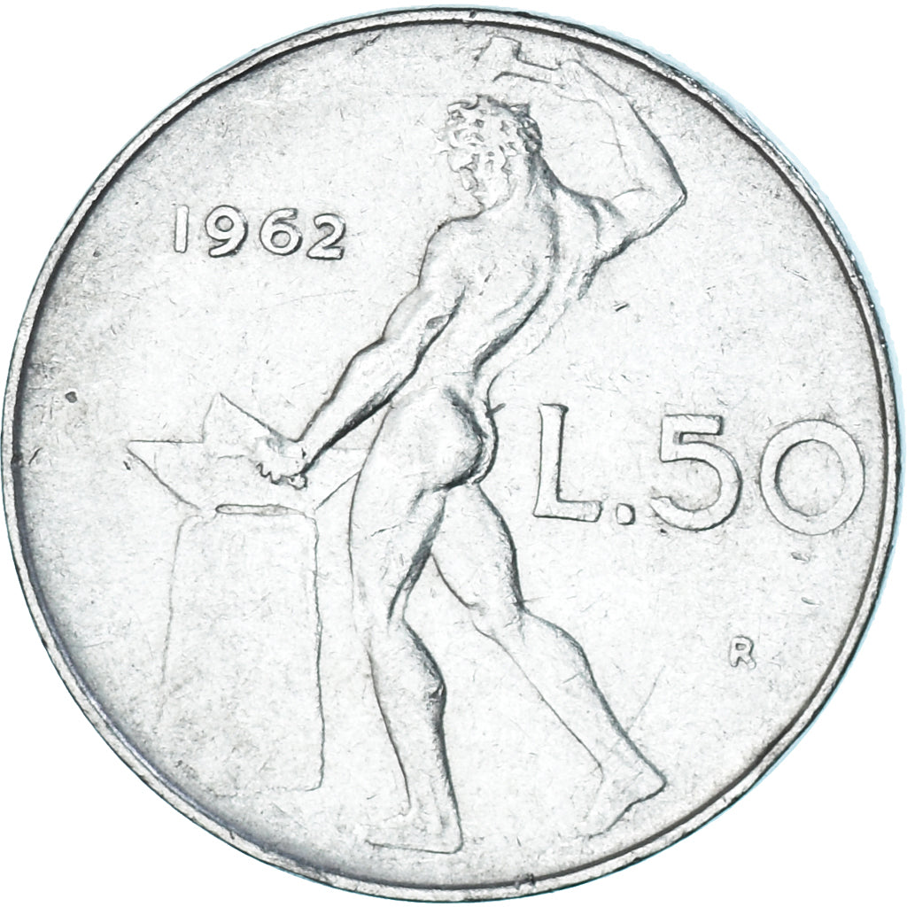 Münze, Italien, 50 Lire, 1962