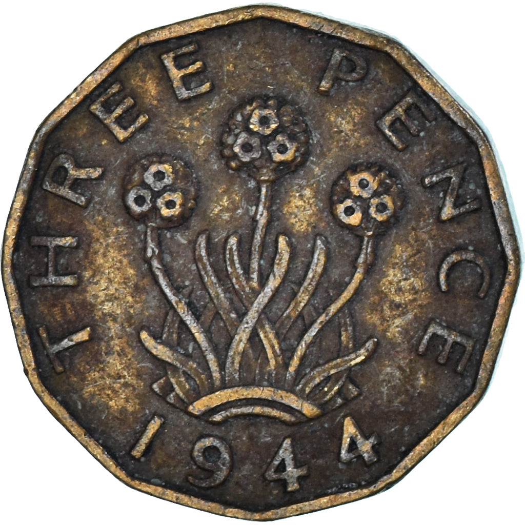 Münze, Großbritannien, 3 Pence, 1944