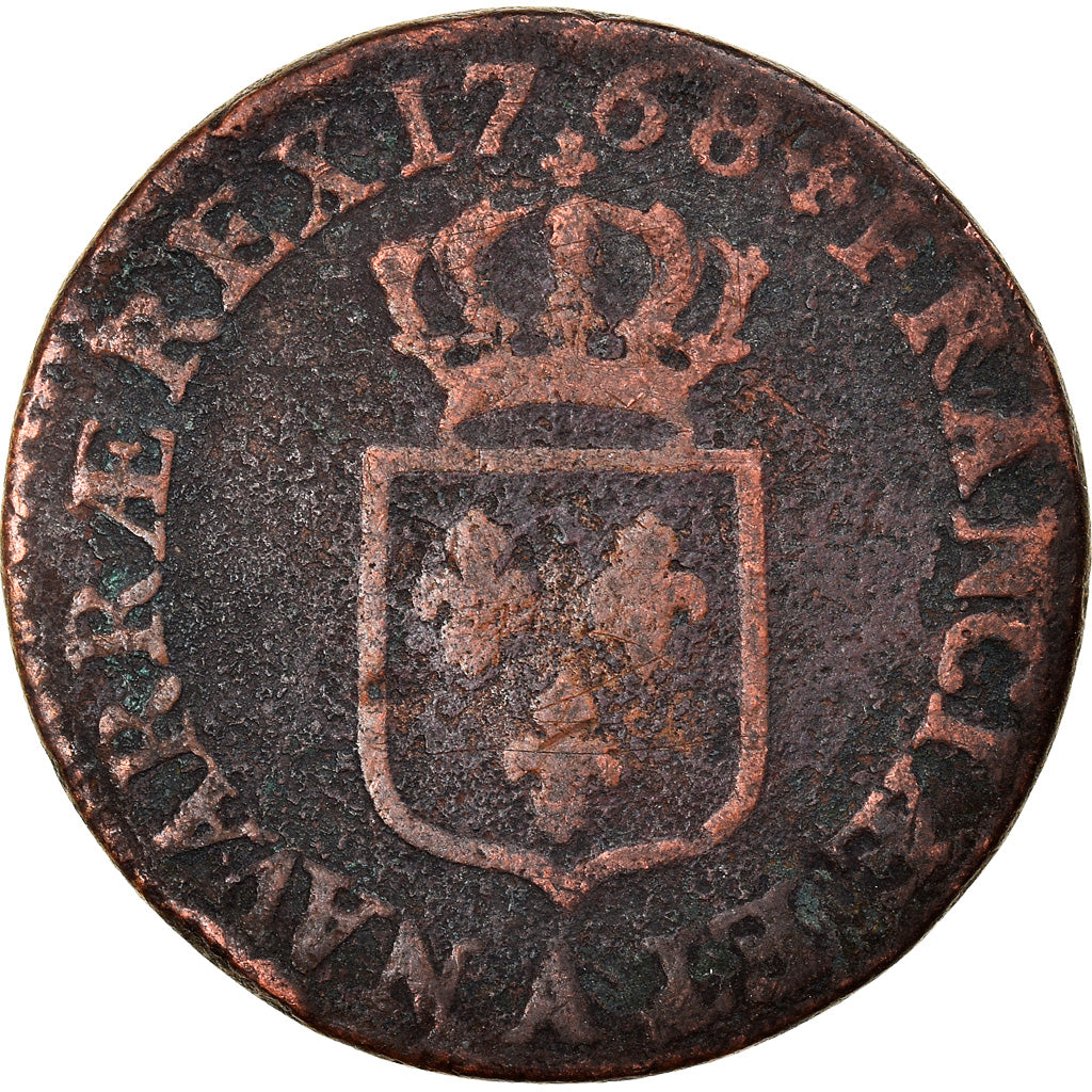 Moneda, Francia, Louis XV, Demi sol à la vieille tête, 1/2 Sol, 1768, Paris