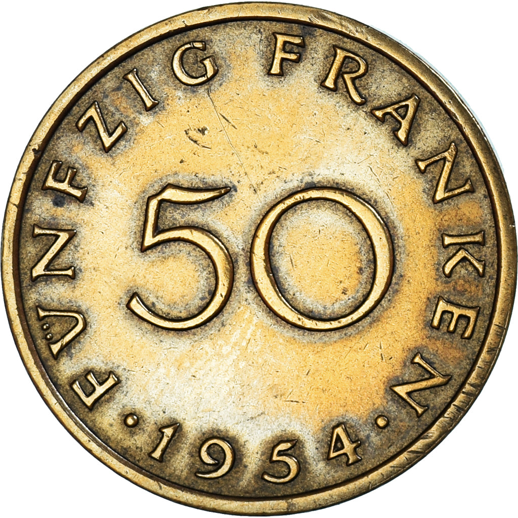 Moneda, SARRE, 50 Franken, 1954