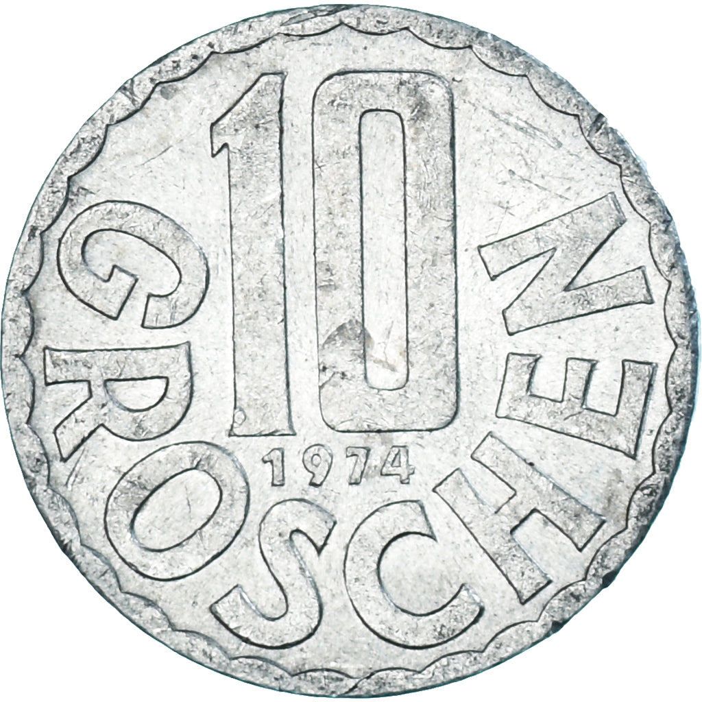 Moeda, Áustria, 10 Groschen, 1974