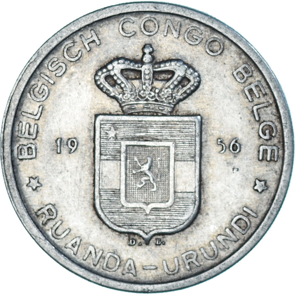 Coin, Belgian Congo, 5 Francs, 1956