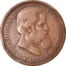 Moneda, Brasil, Pedro II, 40 Reis, 1873, BC+, Bronce, KM:479