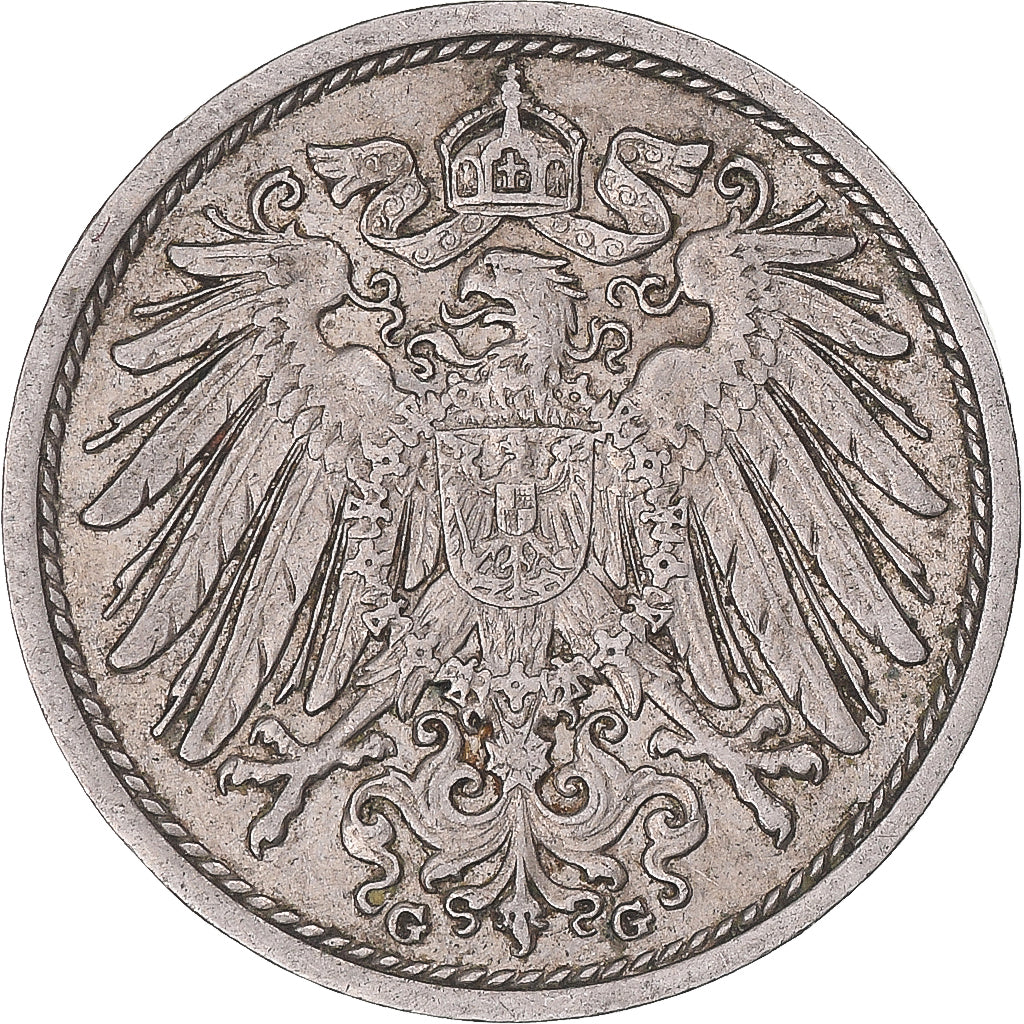 Moeda, Alemanha, 10 Pfennig, 1909