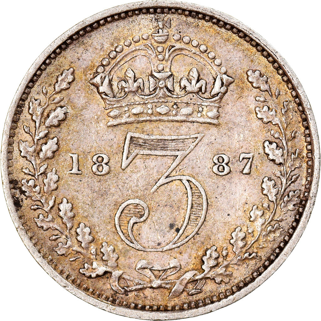 Coin, Great Britain, Victoria, 3 Pence, 1887, VF(20-25), Silver, KM:758