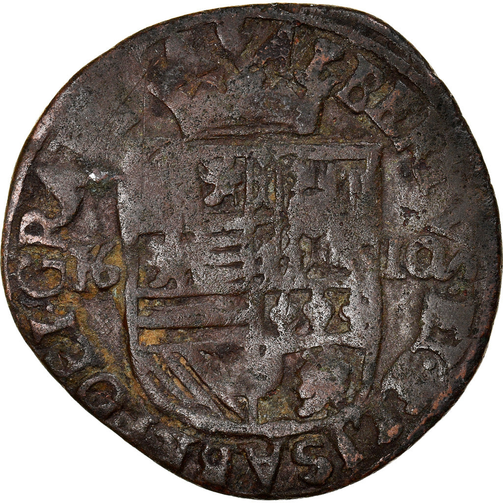 Coin, Spanish Netherlands, BRABANT, Liard, 12 Mites, 1610, Antwerp, VG(8-10)