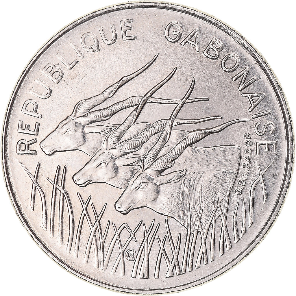 Moeda, Gabão, 100 Francs, 1975