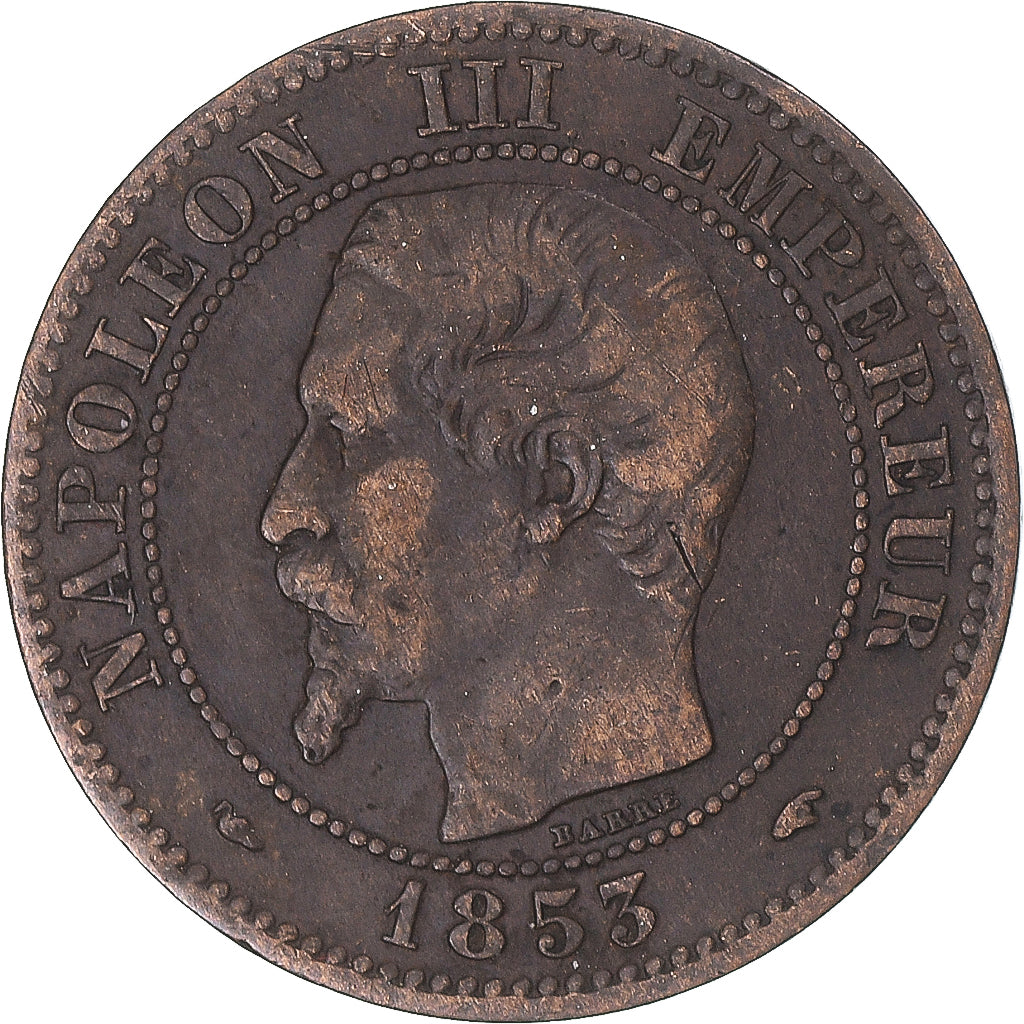 Moeda, França, 2 Centimes, 1853