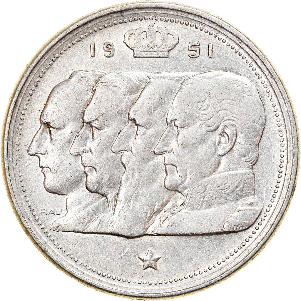 Coin, Belgium, 100 Francs, 100 Frank, 1951, EF(40-45), Silver, KM:139.1