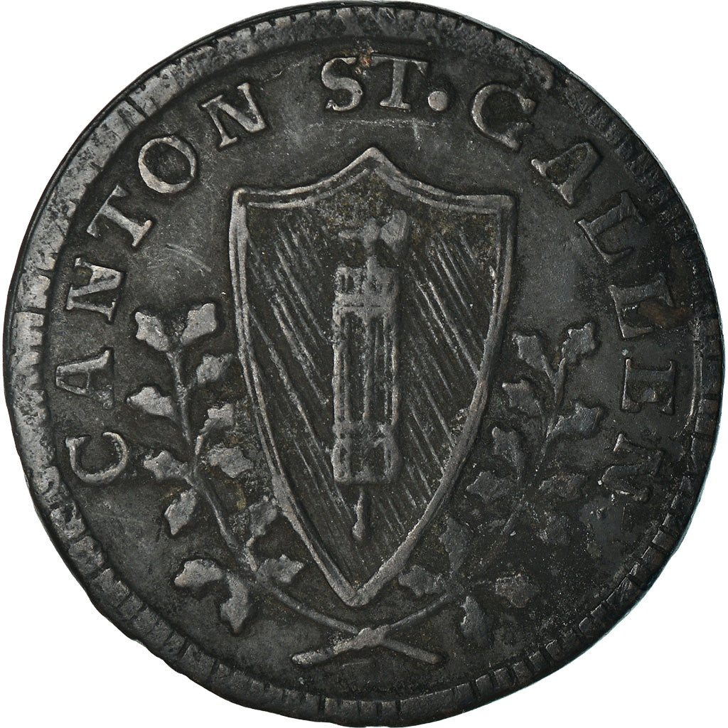 Coin, SWISS CANTONS, SAINT GALL, 1/2 Batzen, 1814, VF(20-25), Billon, KM:103