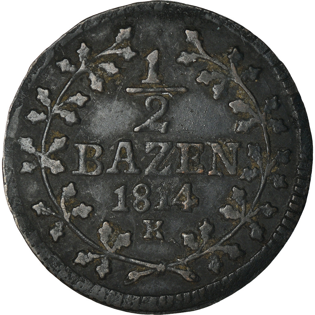 Coin, SWISS CANTONS, SAINT GALL, 1/2 Batzen, 1814, VF(20-25), Billon, KM:103