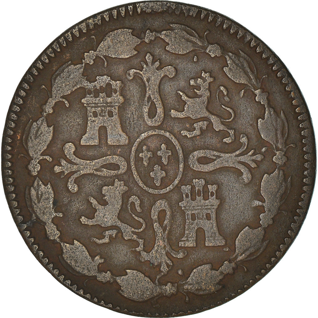 Coin, Spain, Ferdinand VII, 8 Maravedis, 1820, Jubia, F(12-15), Copper, KM:491