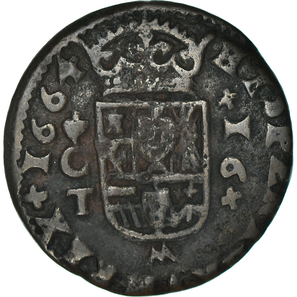 Monnaie, Espagne, Philippe IV, 16 Maravedis, 1664, Cordoba, B, Cuivre, KM:172