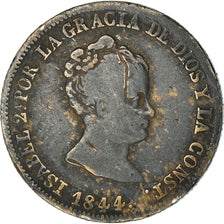 Moneda, España, Isabel II, 4 Réales, 1844, Burgos, BC+, Plata, KM:519.1