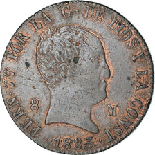 Coin, Spain, Ferdinand VII, 8 Maravedis, 1823, Jubia, VF(20-25), Copper