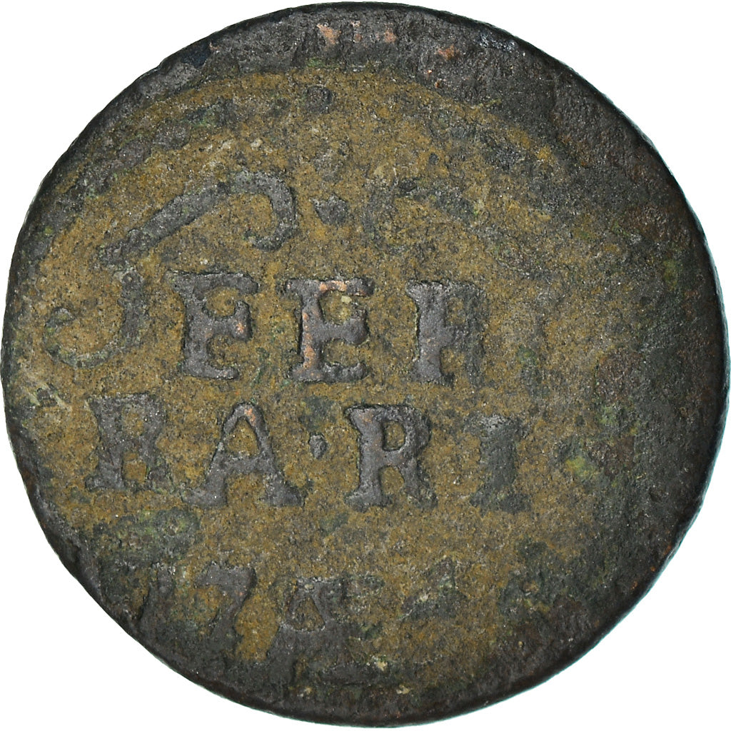 Monnaie, États italiens, PAPAL STATES-FERRARA, Benedict XIV, Quattrino, 1745