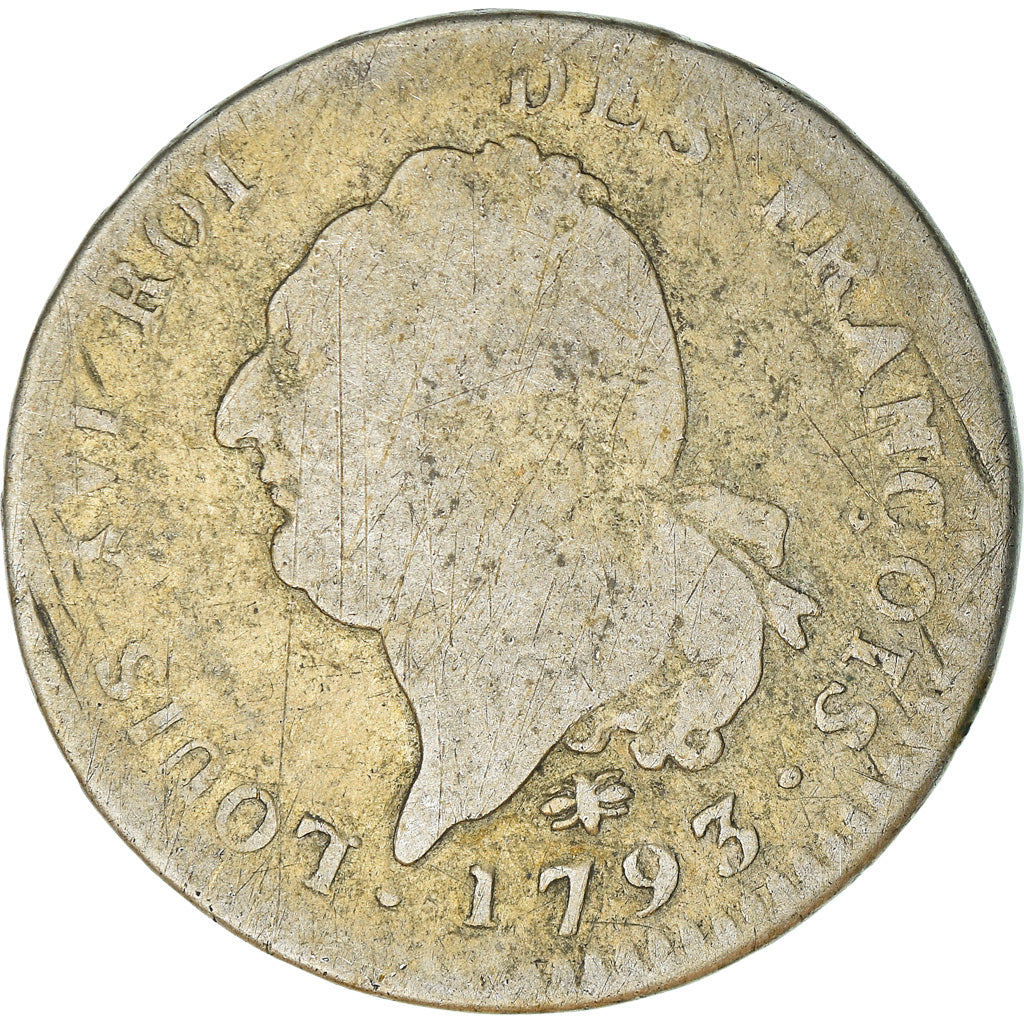Munten, Frankrijk, 30 sols françois, 30 Sols, 1793 - An 5, Lyon, ZG, Zilver