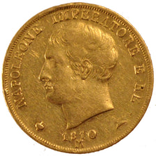 ITALIAN STATES, 20 Lire, 1810, Milan, KM #11, EF(40-45), Gold, 6.42