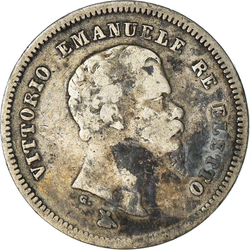 Coin, ITALIAN STATES, EMILIA, Vittorio Emanuele II, 50 Centesimi, 1860