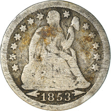 Coin, United States, Seated Liberty Dime, Dime, 1853, U.S. Mint, Philadelphia