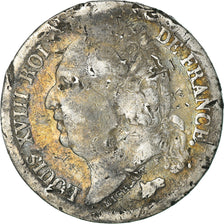 Moeda, França, Louis XVIII, Louis XVIII, 1/2 Franc, 1823, Paris, VG(8-10)