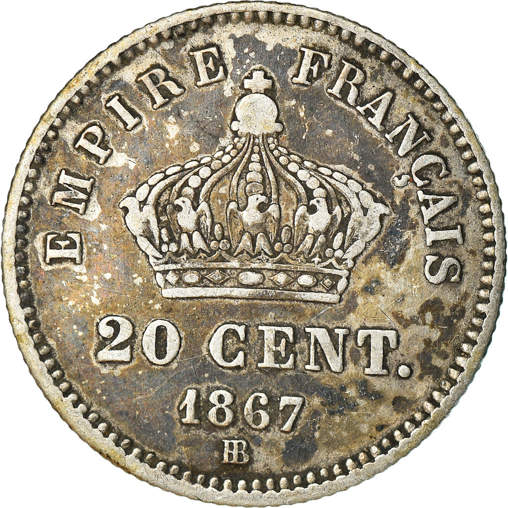 Coin, France, Napoleon III, Napoléon III, 20 Centimes, 1867, Strasbourg