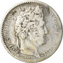 Coin, France, Louis-Philippe, 25 Centimes, 1845, Rouen, VF(20-25), Silver