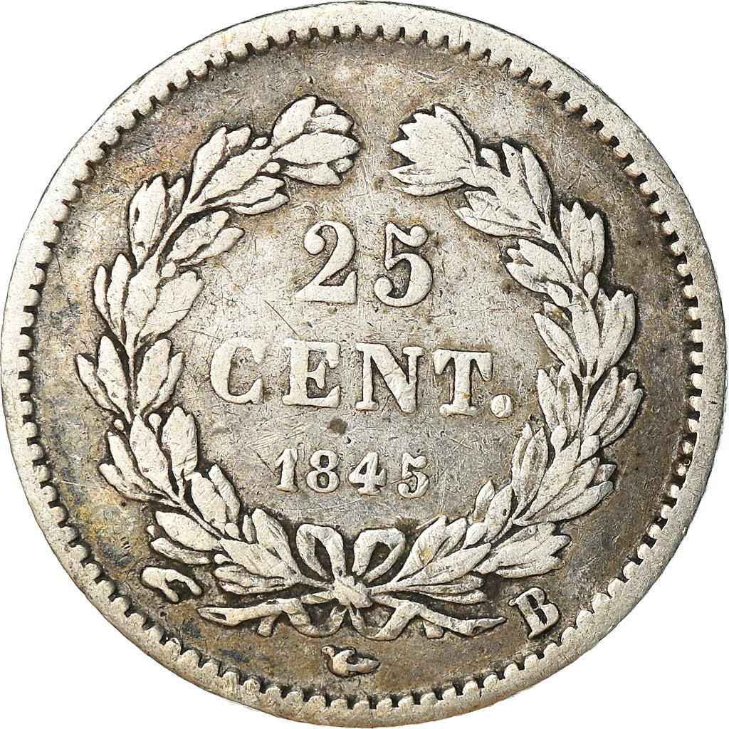 Monnaie, France, Louis-Philippe, 25 Centimes, 1845, Rouen, TB, Argent