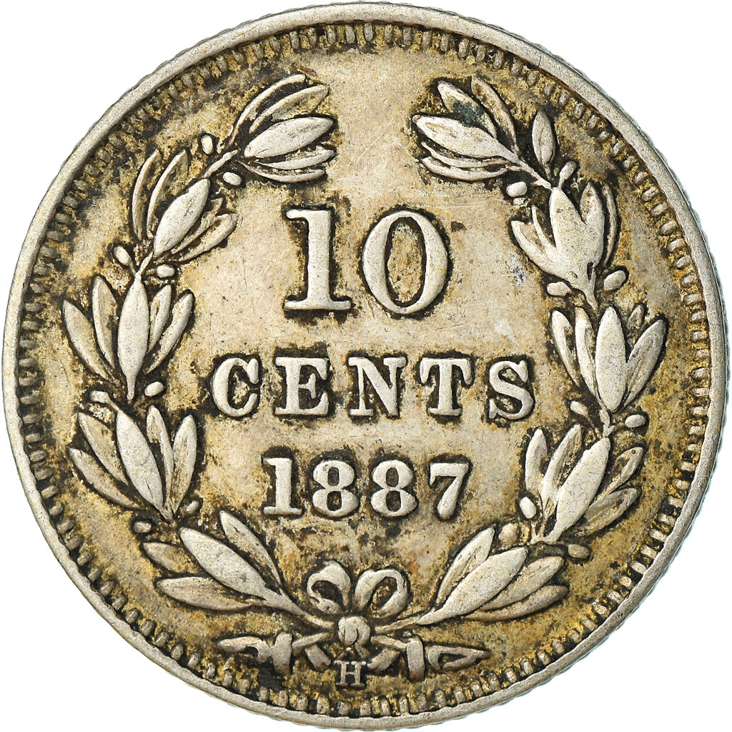 Monnaie, Nicaragua, 10 Centavos, 1887, Heaton, Birmingham, SUP, Argent, KM:6
