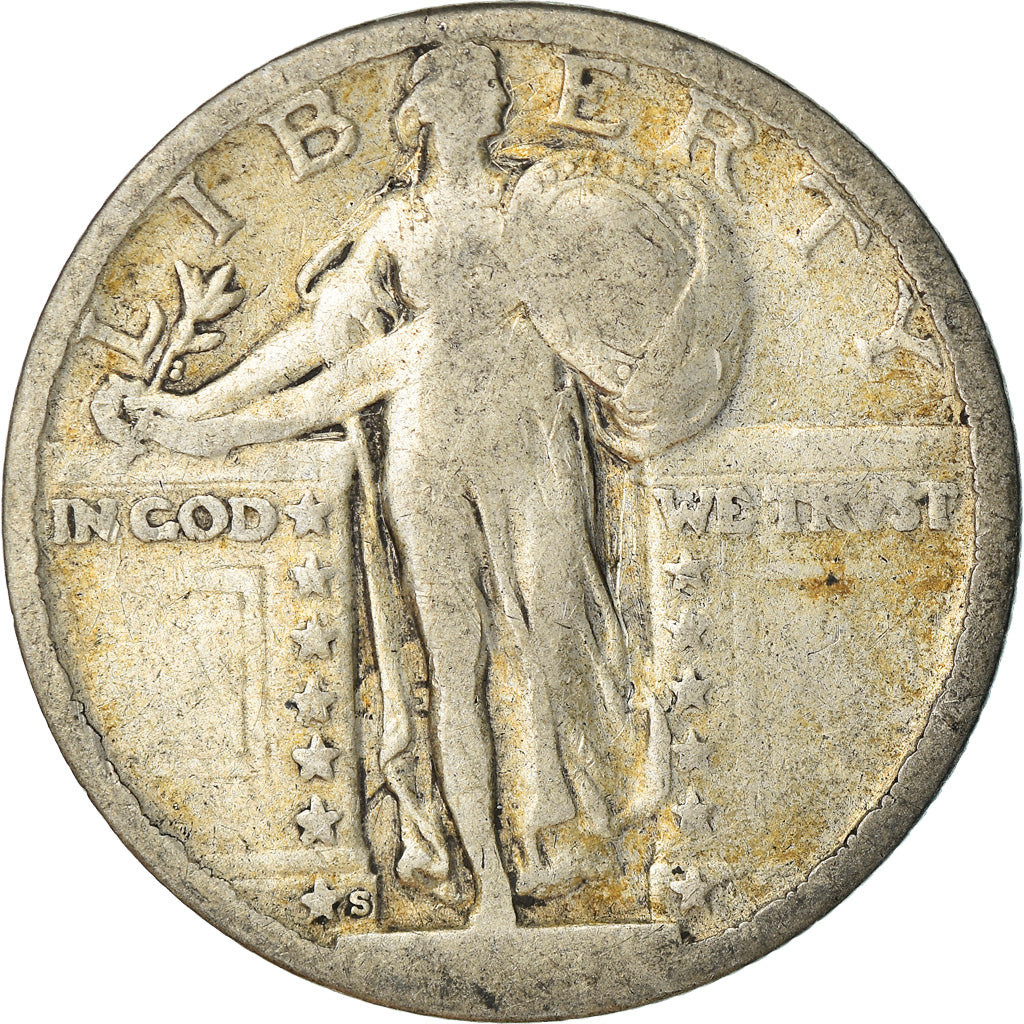 Coin, United States, Quarter, San Francisco, Dollar Liberté, F(12-15), Silver