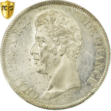 Moneta, Francia, Charles X, 5 Francs, 1826, Paris, PCGS, MS62, SPL, Argento