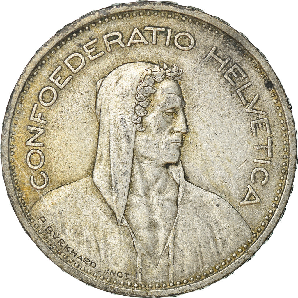 Coin, Switzerland, 5 Francs, 1933, Bern, EF(40-45), Silver, KM:40