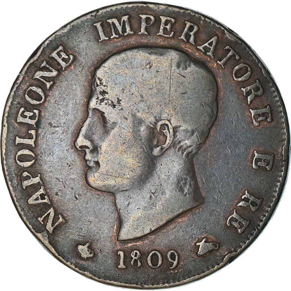 Monnaie, États italiens, KINGDOM OF NAPOLEON, Napoleon I, Soldo, 1809, Milan