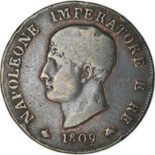 Monnaie, États italiens, KINGDOM OF NAPOLEON, Napoleon I, Soldo, 1809, Milan