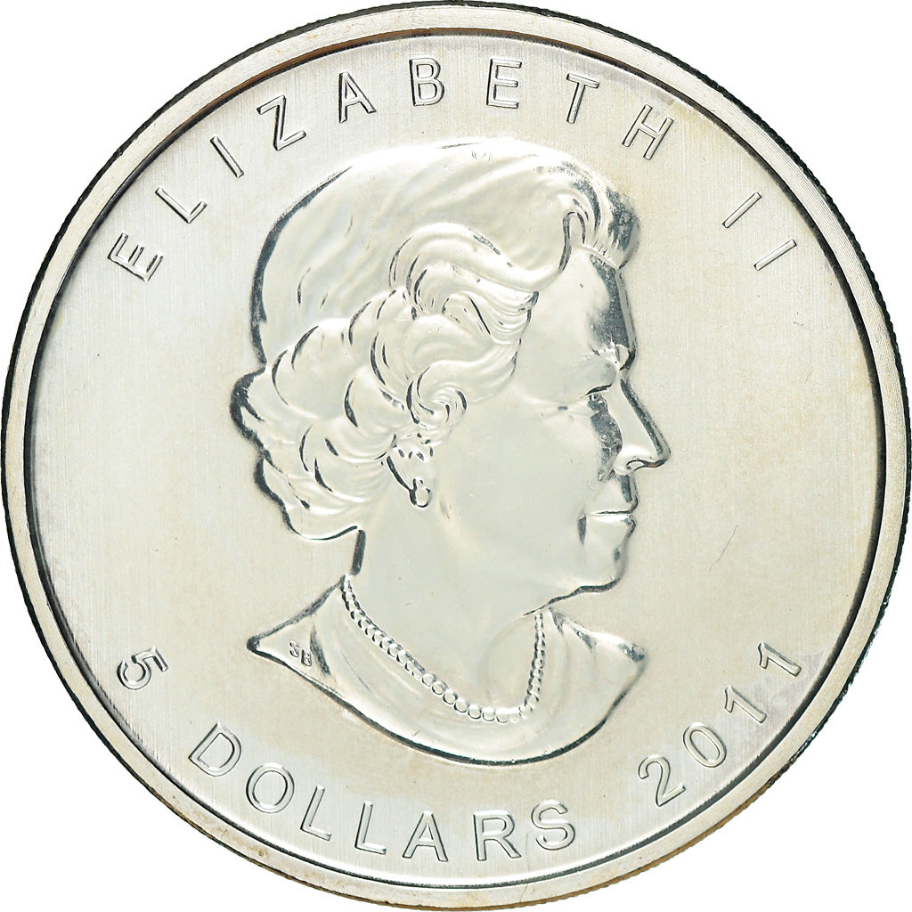 Coin, Canada, Elizabeth II, 5 Dollars, 2011, Royal Canadian Mint, Maple Leaf