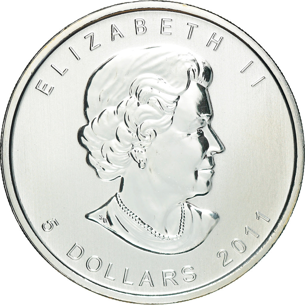 Coin, Canada, Elizabeth II, 5 Dollars, 2011, Royal Canadian Mint, Wolf, MS(63)