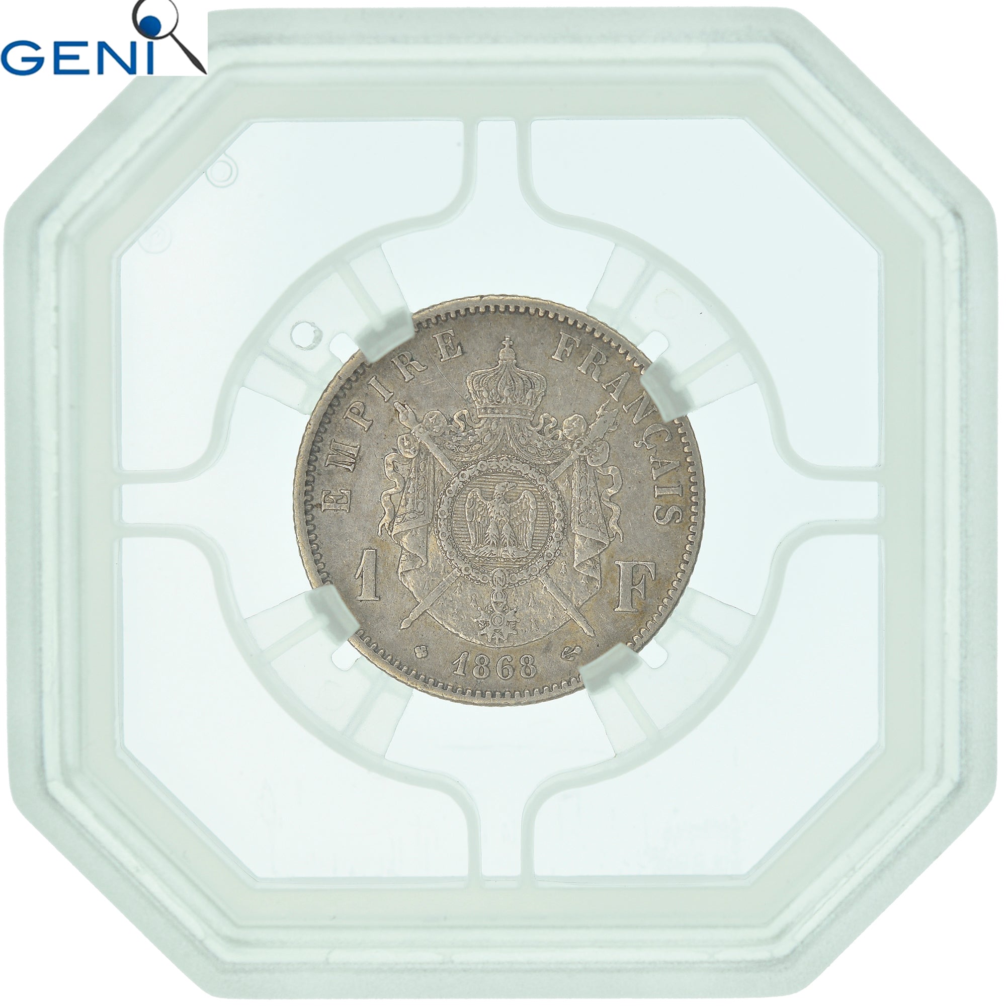 Coin, France, Napoleon III, Napoléon III, Franc, 1868, Strasbourg, GENI, XF45