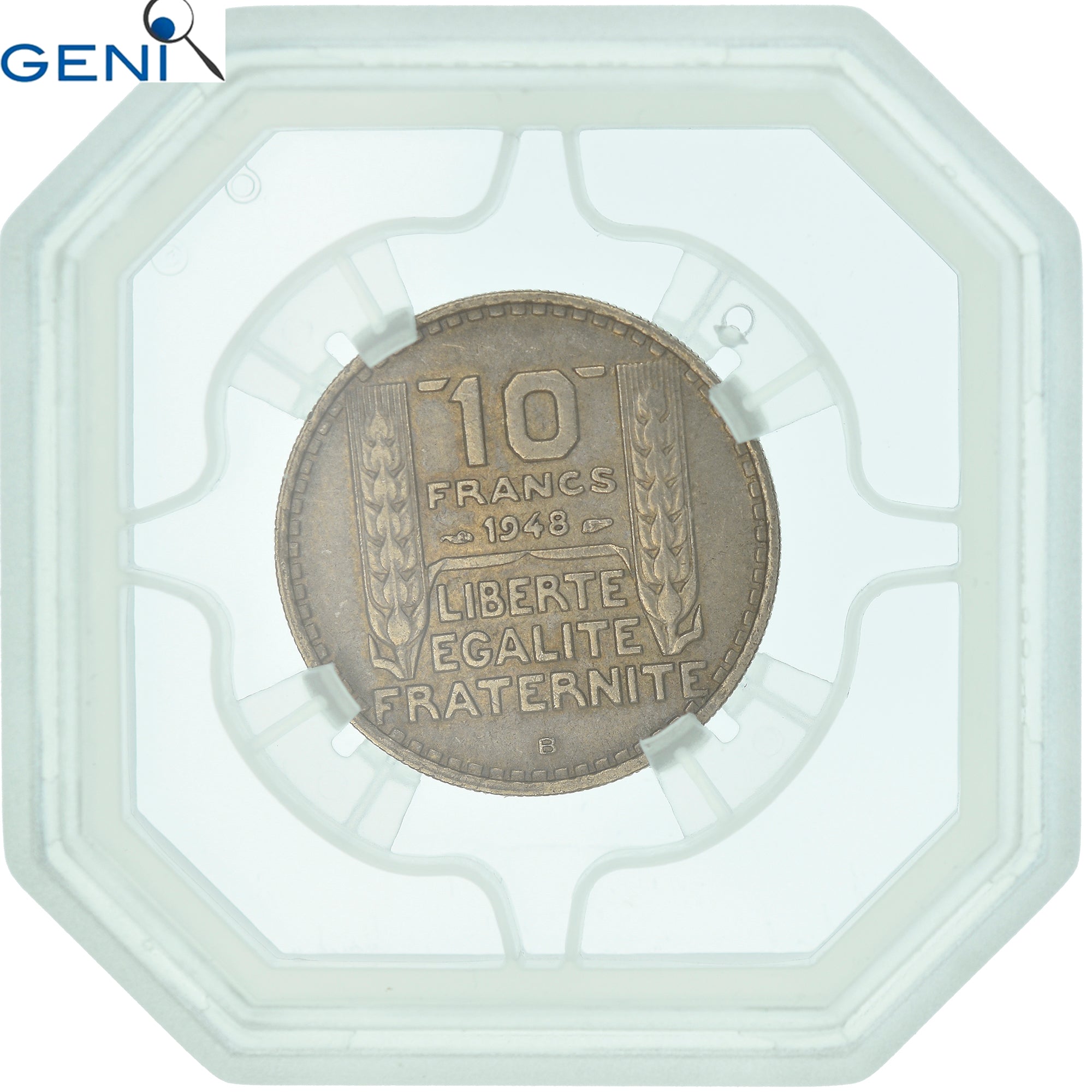 Moneta, Francia, Turin, 10 Francs, 1948, Beaumont - Le Roger, GENI, AU53, BB+