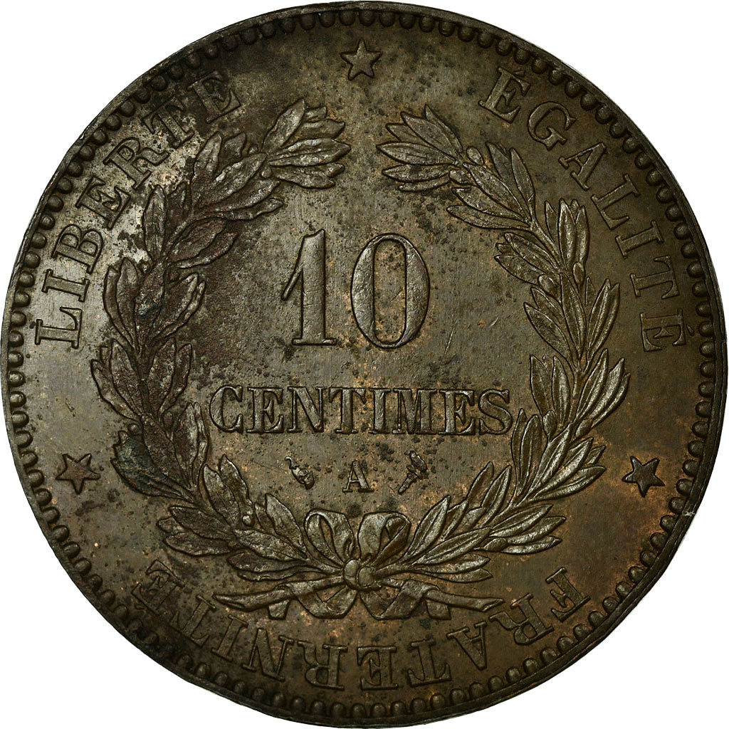 Coin, France, Cérès, 10 Centimes, 1896, Paris, Torche, AU(55-58), Bronze