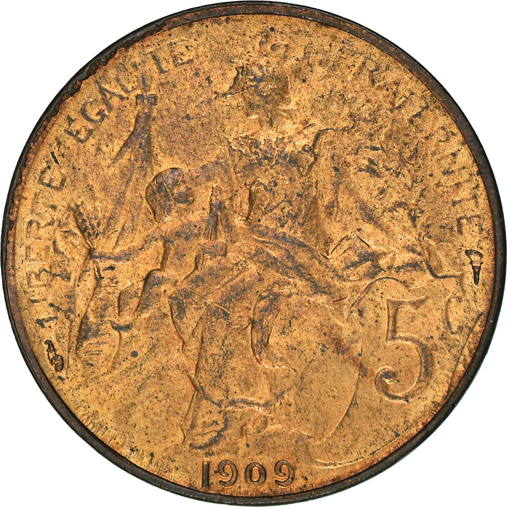 Coin, France, Dupuis, 5 Centimes, 1909, Paris, VF(30-35), Bronze, KM:842