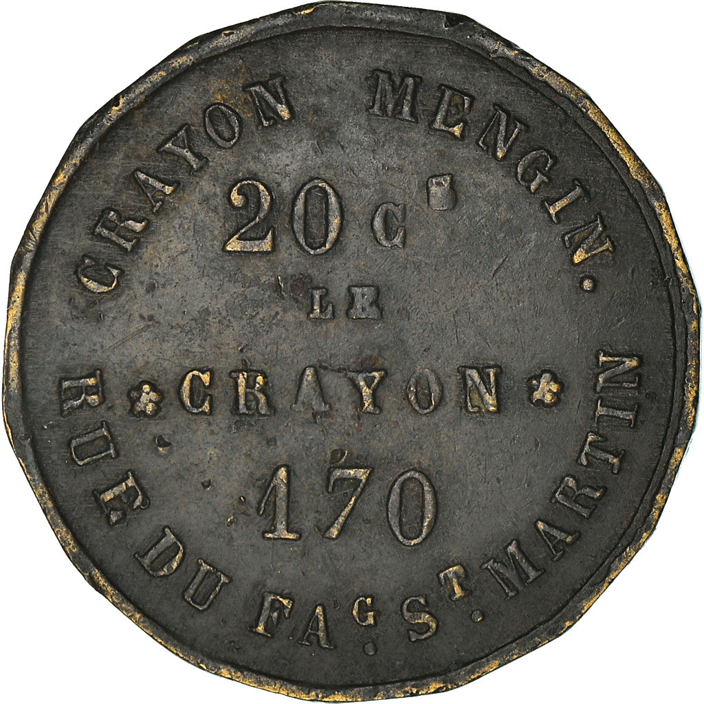 France, Advertising Token, Paris, Crayon Mengin, 20 Cs le Crayon, EF(40-45)