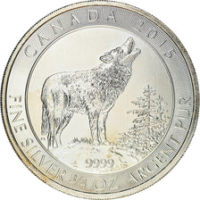Coin, Canada, Elizabeth II, Wolf howling, 2 Dollars, 2015, Royal Canadian Mint