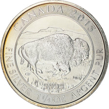 Coin, Canada, Elizabeth II, Wood Bison, 8 Dollars, 2015, Royal Canadian Mint