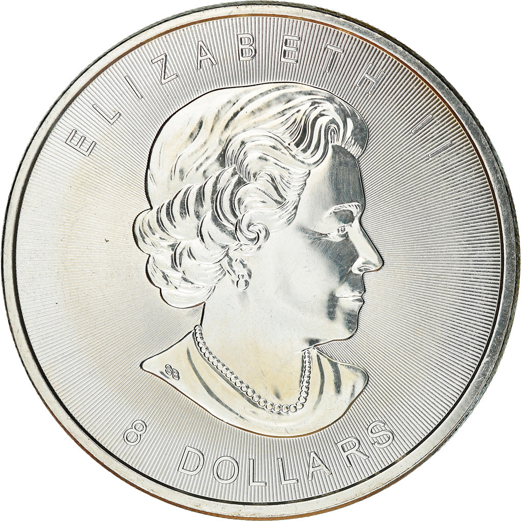 Coin, Canada, Elizabeth II, Wood Bison, 8 Dollars, 2015, Royal Canadian Mint