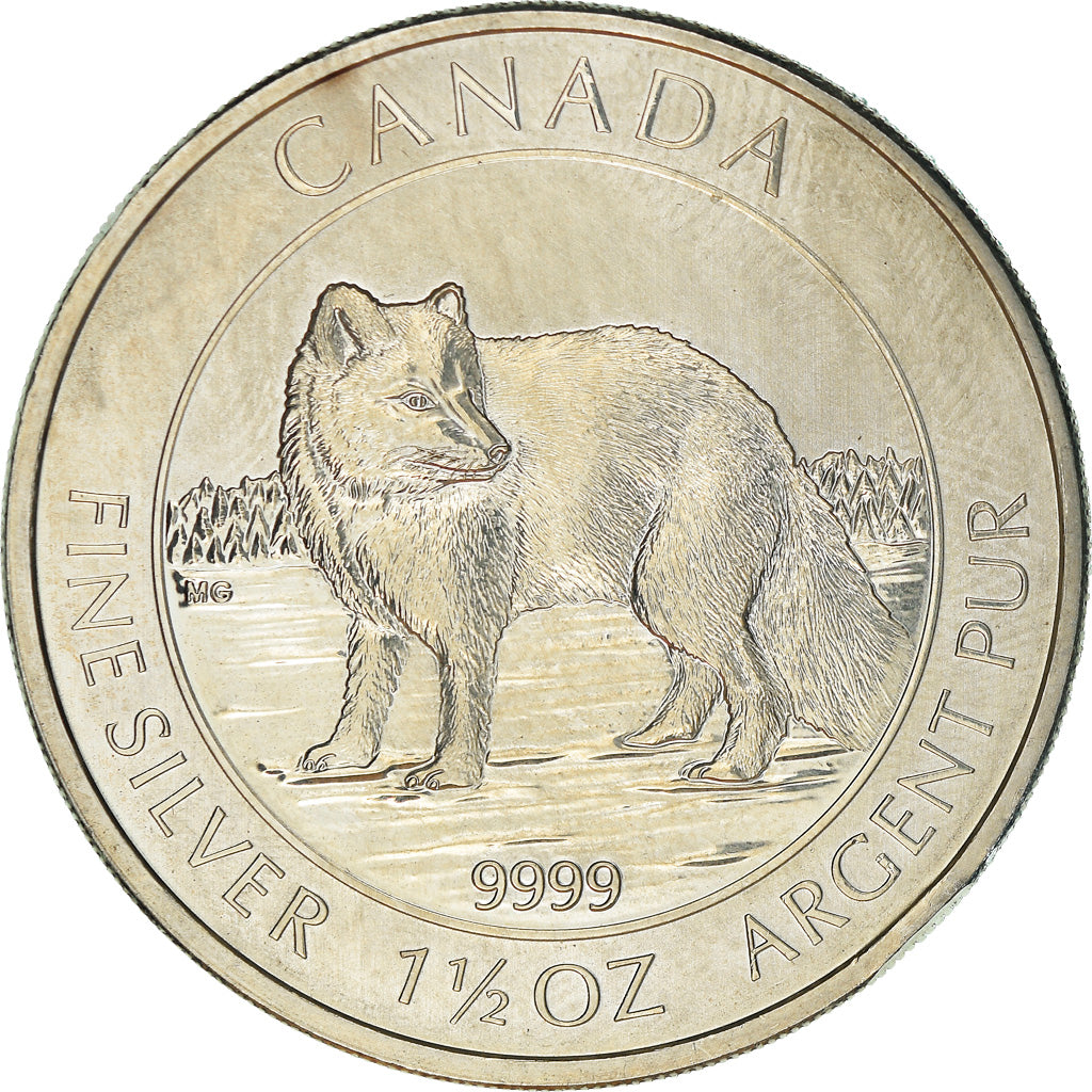 Coin, Canada, Elizabeth II, Arctic Fox Silver, 8 Dollars, 2014, Royal Canadian