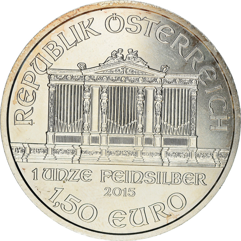 Moneda, Austria, REPUBLIK ÖSTERREICH, PHILHARMONIKER, 1.5 EURO, 2015, Vienna, 1
