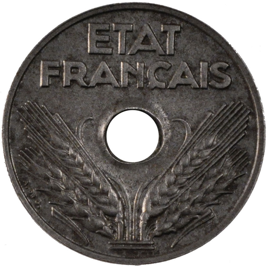 FRANCE, État français, 20 Centimes, 1944, Paris, KM #900.2, AU(55-58), Zinc, Ga.